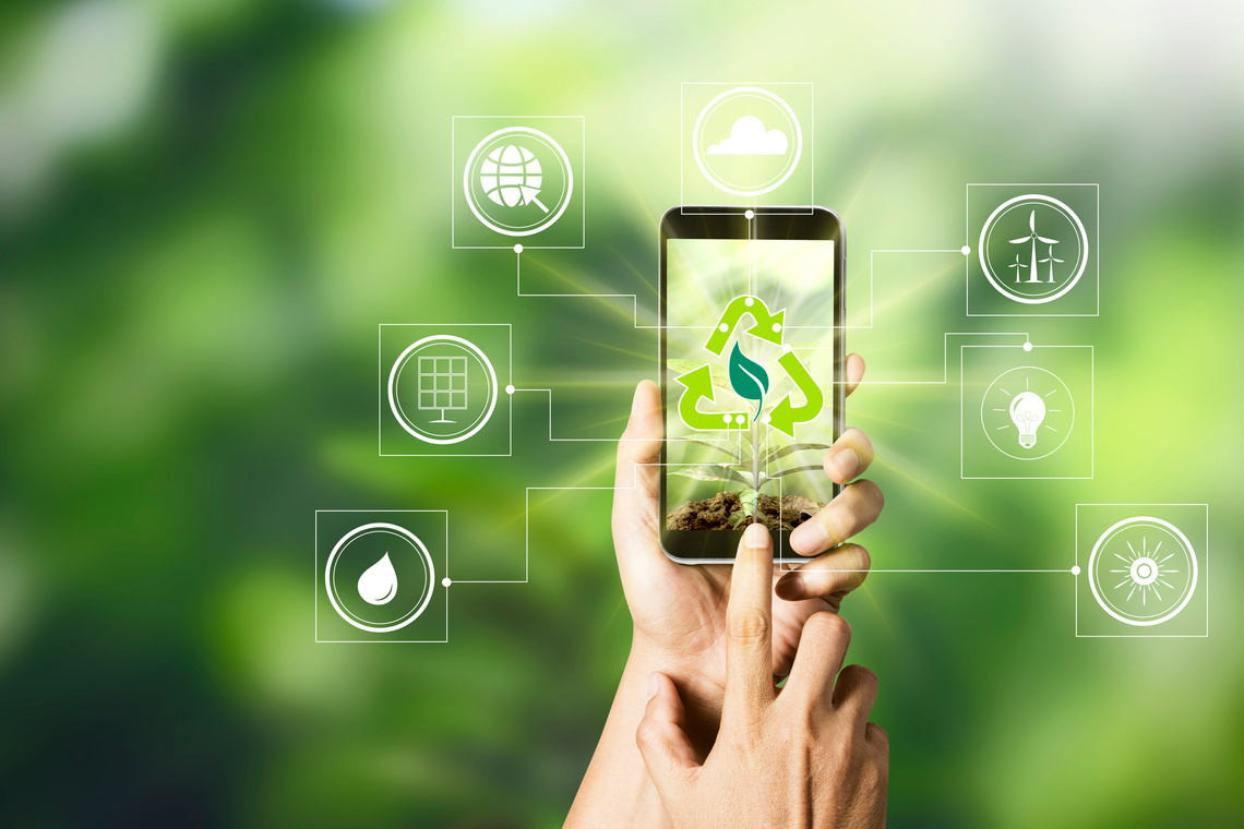 Concept of mobile phones and environmental technology